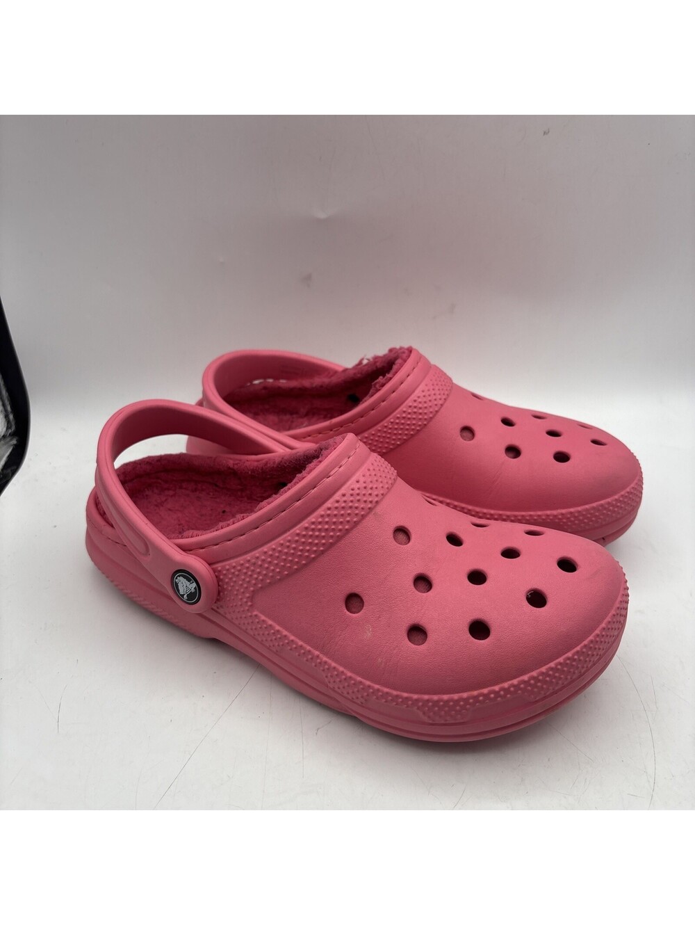Crocs Classic Lined Clog Shoes Womens 8  Slip On Closed Toe Comfort Low Top Pink